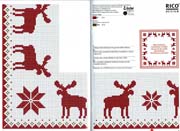 Schema punto croce bordo cervi natale