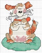 Schema punto croce cane con osso