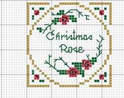 Schema punto croce christmas rose 1