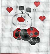 Schema punto croce coccinella heart