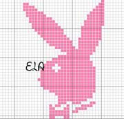 Schema punto croce coniglietto playboy