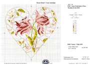 Schema punto croce cuore floreale