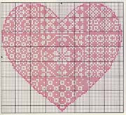 Schema punto croce cuore mandala