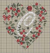 Schema punto croce cuore natura