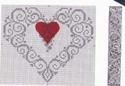 Schema punto croce cuori ghirlanda 1