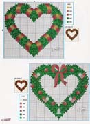 Schema punto croce cuori ghirlande