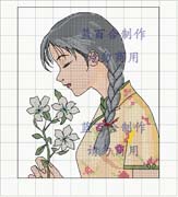 Schema punto croce donna orientale 2