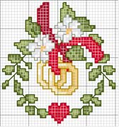 Schema punto croce fedi matrimonio