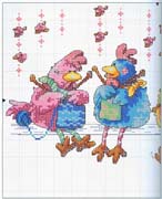 Schema punto croce galline hobby 1