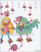 Schema punto croce galline hobby 2