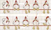 Schema punto croce galline in fila