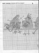 Schema punto croce galline ricamano 1