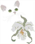 Schema punto croce gatto con fiore