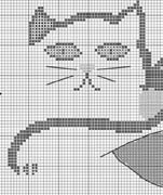 Schema punto croce gatto stilizzato 1