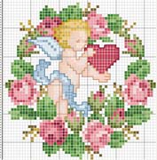 Schema punto croce ghirlanda poetica