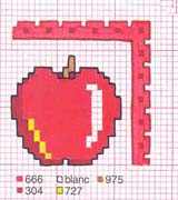 Schema punto croce mela