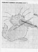 Schema punto croce musica gatti 1