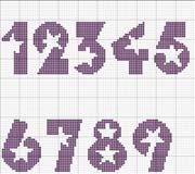 Schema punto croce numeri stella 1