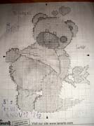 Schema punto croce orsetto bn