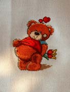 Schema punto croce orsetto rosso