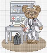 Schema punto croce orso dottore