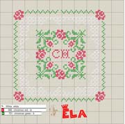 Schema punto croce piastrella verde rossa