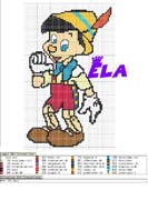 Schema punto croce pinocchio