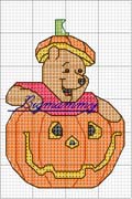 Schema punto croce pooh halloween