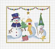 Schema punto croce pupazzi neve