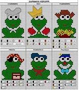 Schema punto croce ranocchiette