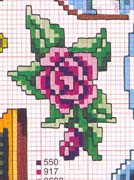 Schema punto croce rosa