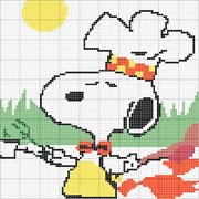 Schema punto croce snoopy chef