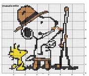 Schema punto croce snoopy disegna