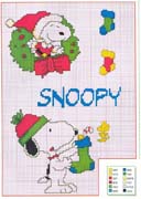 Schema punto croce snoopy natale c