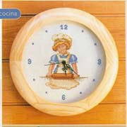 Schema punto croce sveglia cucina