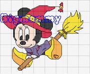 Schema punto croce Topolino Befana