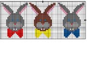 Schema punto croce Tre Coniglietti