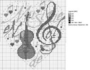 Schema punto croce Violino