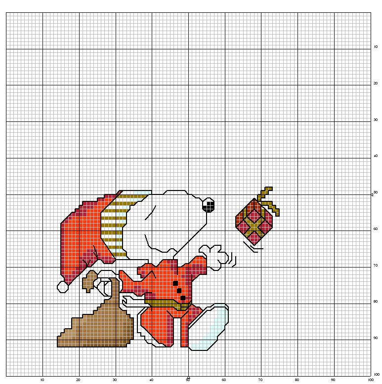 Schema punto croce Snoopy natale b