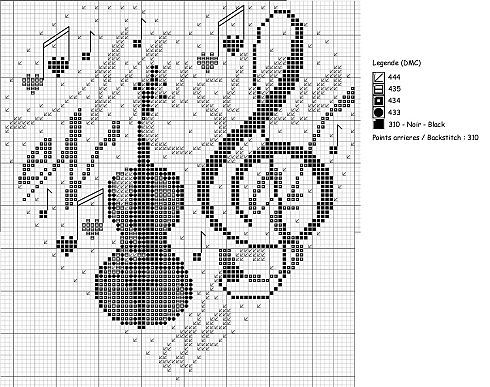 Schema punto croce Violino