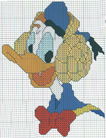 Schema Punto Croce Walt Disney Paperino