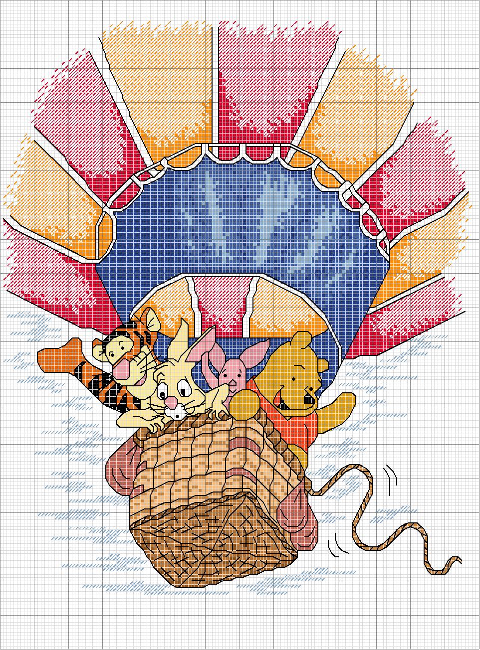 Schema punto croce Winnie e amici