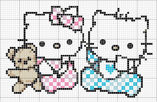Schema punto croce Hello kitty5