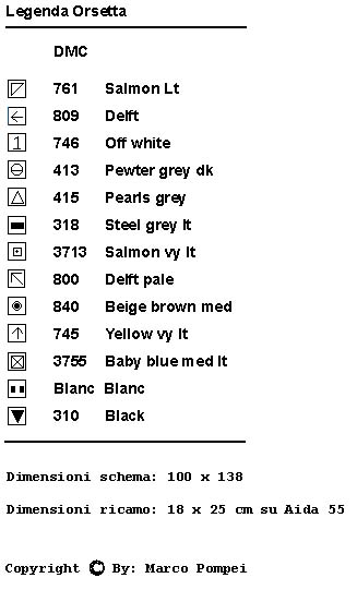 Schema punto croce Legenda orsetta1