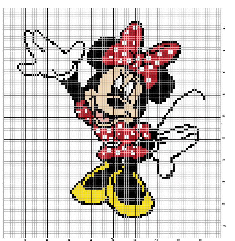 Schema punto croce Minnie1