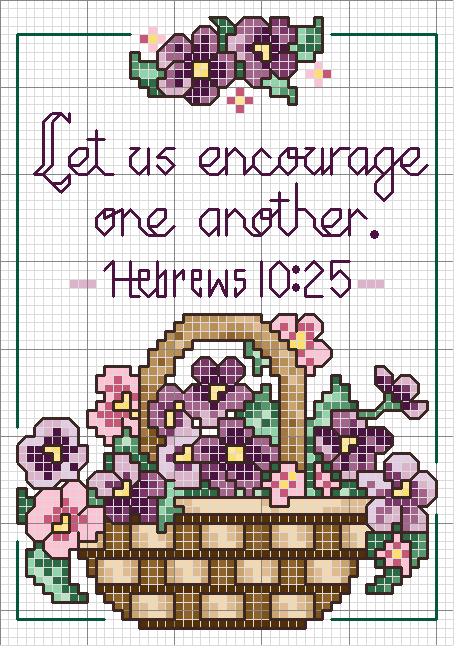 Schema punto croce Violette cesta