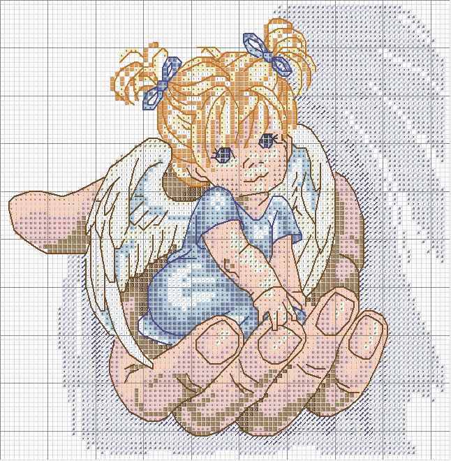 Schema punto croce Angioletto 5