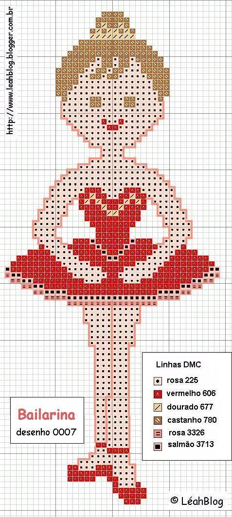 Schema punto croce Ballerina rossa