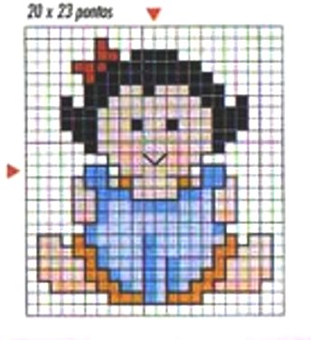 Schema punto croce Bambolina mora