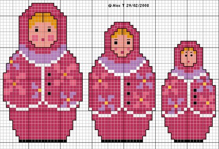 Schema punto croce Bamolina russa 2